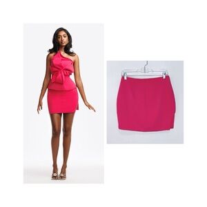 NEW Hanifa Celina Mini Skirt (Sz S) Side Slit Pink